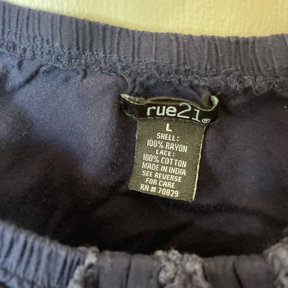 Rue21 Blue Crop Top with Lace Detail & Bell Sleeves - Picture 5 of 5